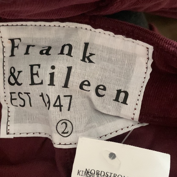 FRANK & EILEEN Kinsale Straight Leg burgundy micro corduroy pants NEW 2 4 - Picture 5 of 7